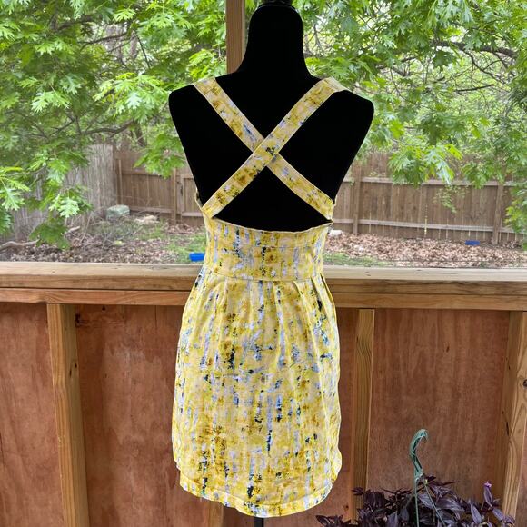 Jack by BB Dakota Abstract Yellow and Black Mini Dress - Picture 4 of 9
